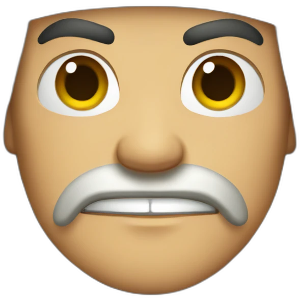 white pirate with angry face emoji