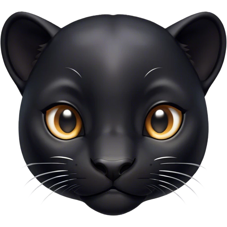 Cinematic Cute black Panther Portrait Emoji, Head tilted playfully and inquisitively, with a smooth, streamlined form accentuated by a subtle sheen and round, sparkling eyes filled with charm, Simplified yet irresistibly adorable features, highly detailed, glowing with a warm, inviting glow, high shine, affectionate and lively, stylized with a touch of whimsical mystery, bright and endearing, soft glowing outline, capturing the essence of a mischievous yet loving black Panther that seems as if it could pounce out of the screen into your arms! emoji