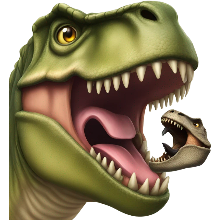 Cat in the mouth of a t-Rex  emoji