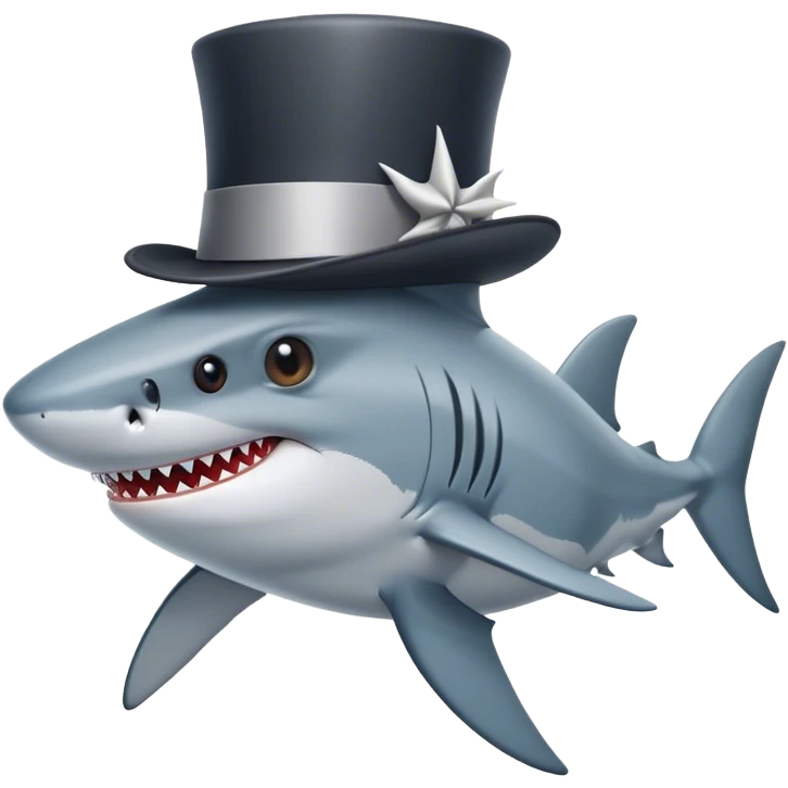 Shark with a top hat emoji