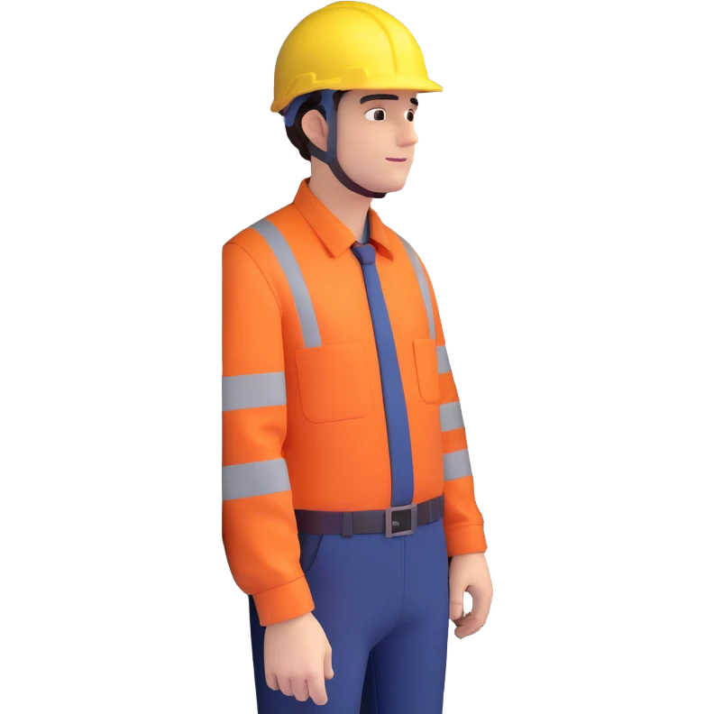 elevator inside engineer standing with helmet  emoji