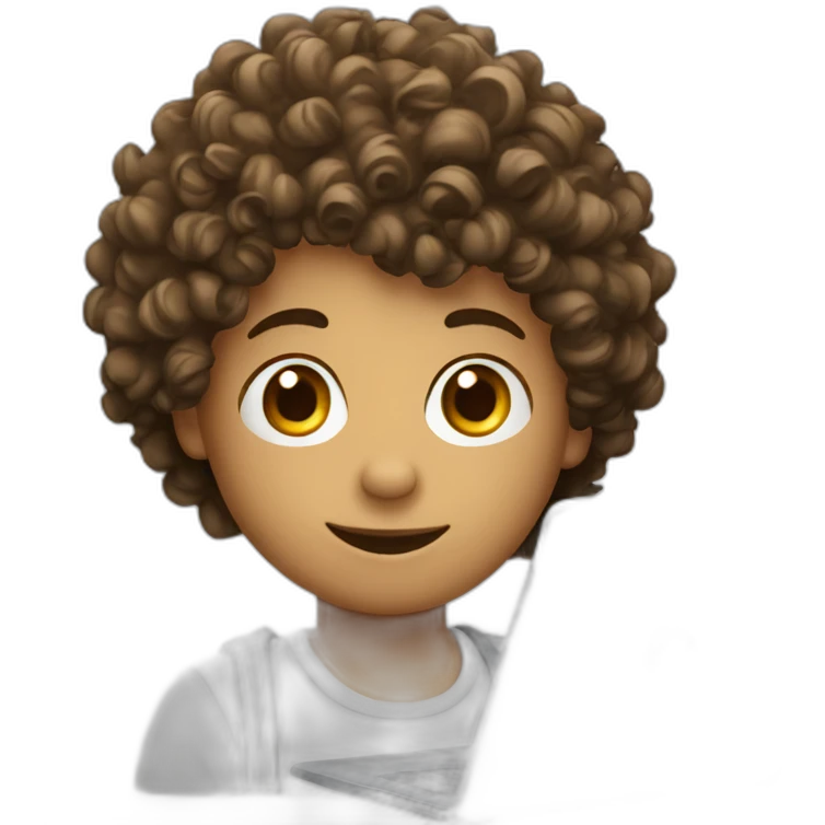 curly boy with a laptop emoji