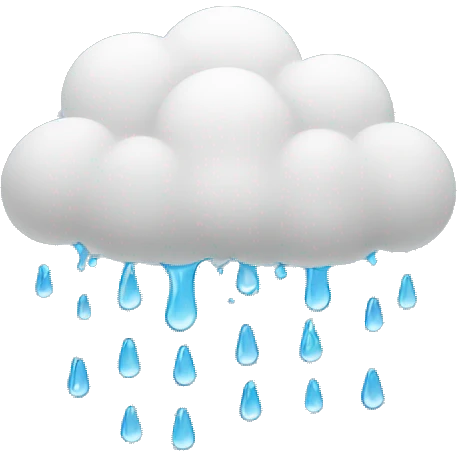 Rain cloud raining on human emoji