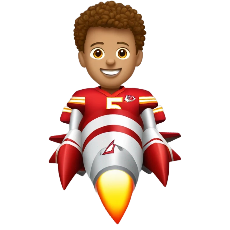 KC chiefs mahomes on a rocket emoji