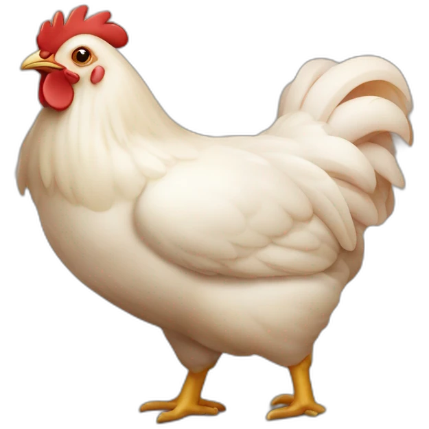 Poulet qui mange du cochon emoji