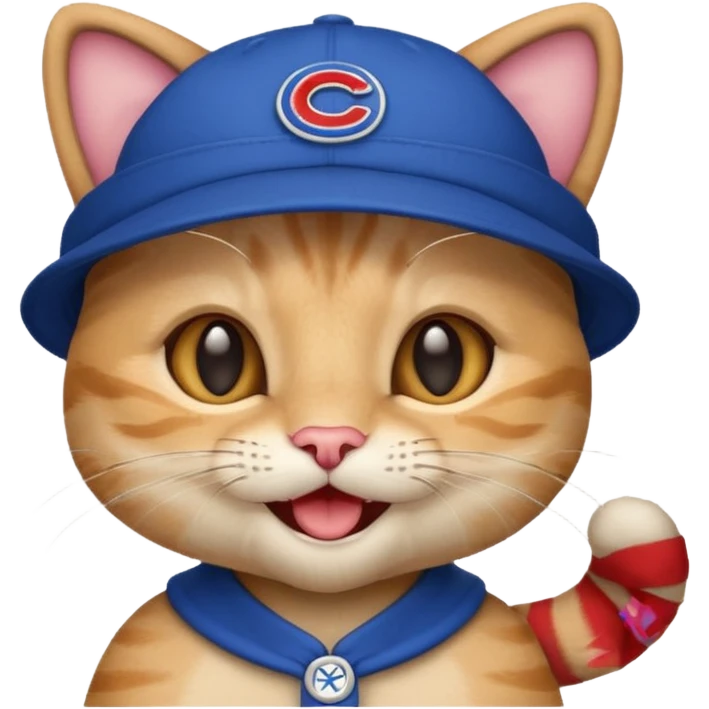 Kitty with cubs hat on emoji