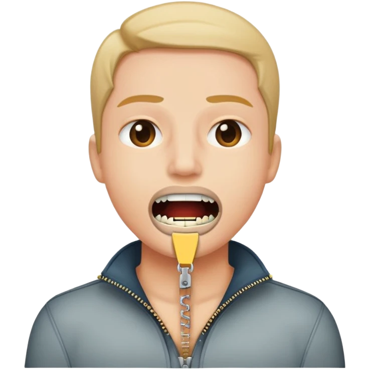 person zipping their mouth closed with a zipper emoji