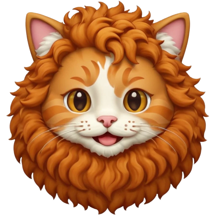 HAPPY CAT WITH CURLY HAIR AND A BIG BEARD emoji