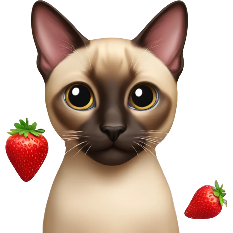 siamese with strawberry  emoji