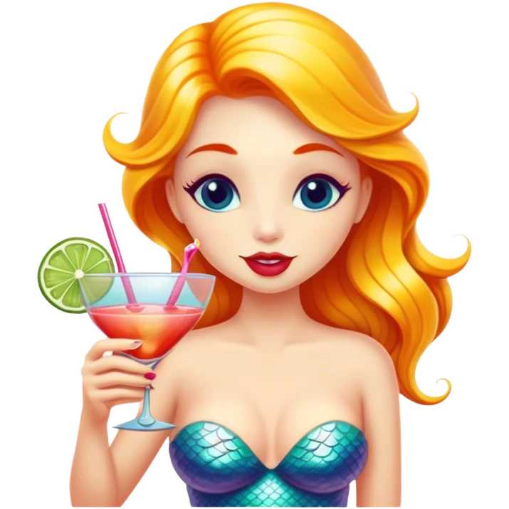 Mermaid drinking a cocktail emoji