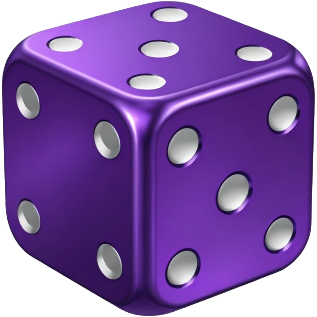 dark purple metallic dice emoji