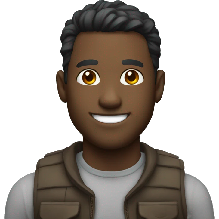 upper body shot of a man smiling emoji