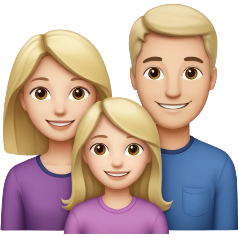 Familia : Novio, Novia, hija mayor , hija menor. emoji
