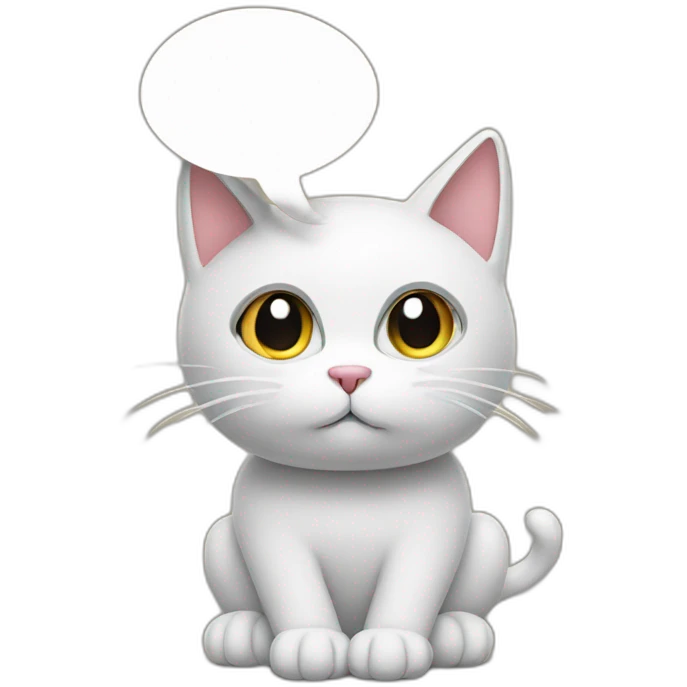 thinking cat with a thought balloon emoji