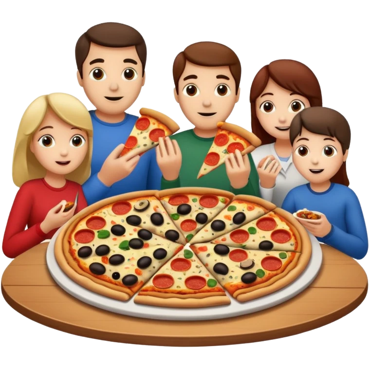 familiy eating pizza emoji