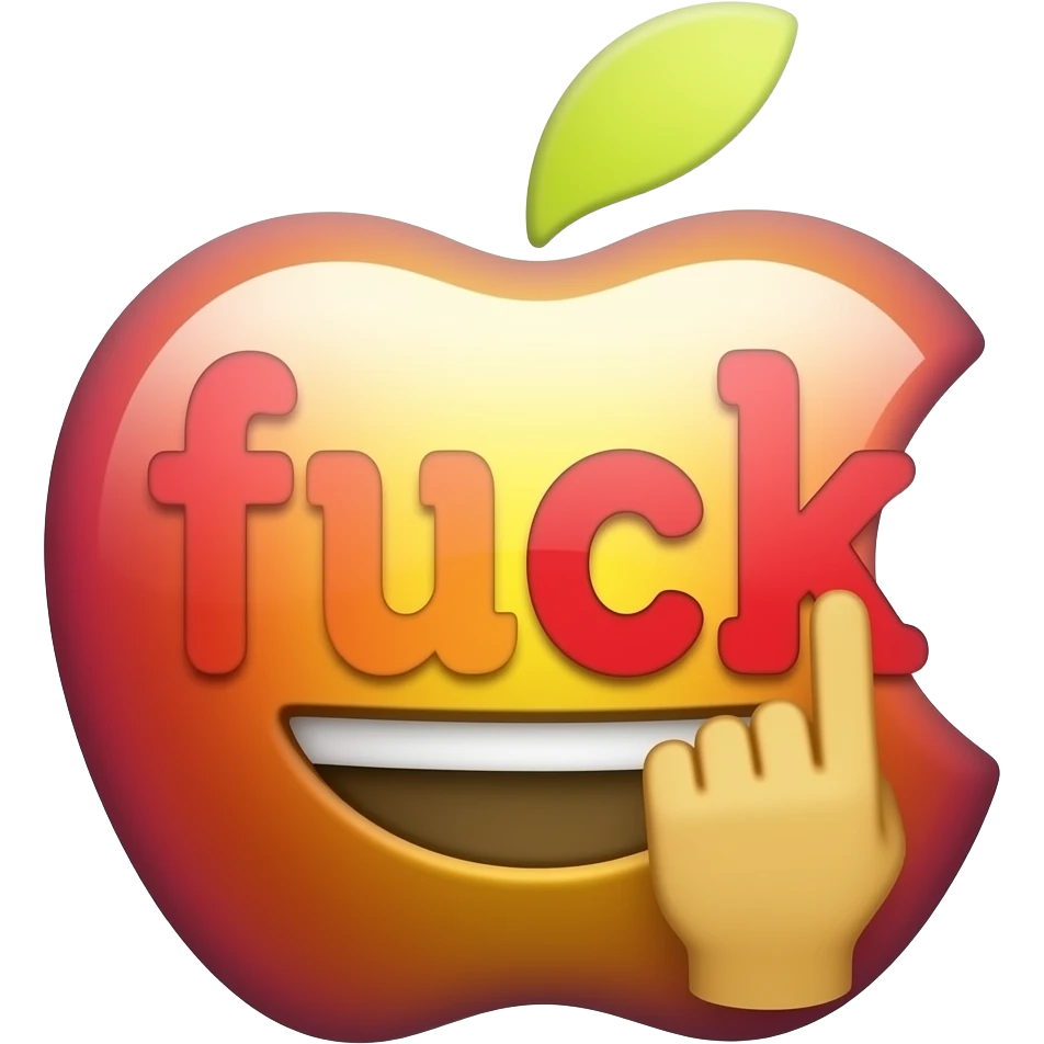 Custom iOS emoji with no blur and a white background. The topic of the emoji is "fuck". It MUST maintain the general apple iOS emoji style. emoji