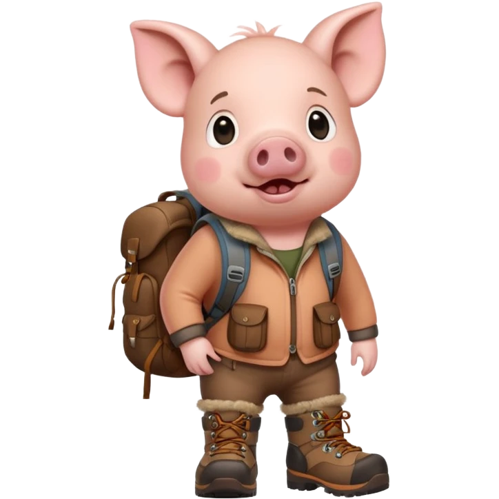 cochon avec des chaussures de marche emoji