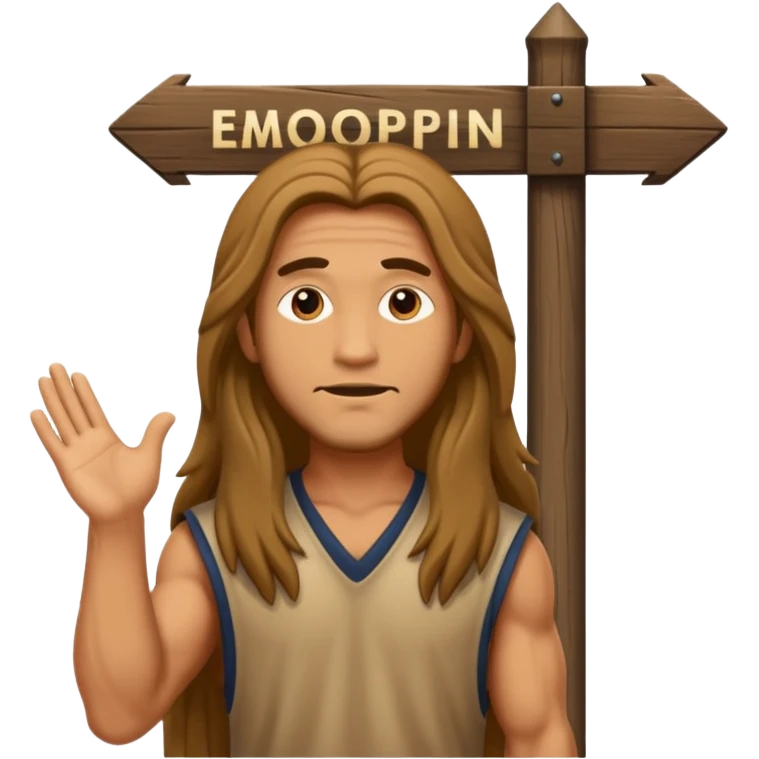 god in front of a signpost emoji