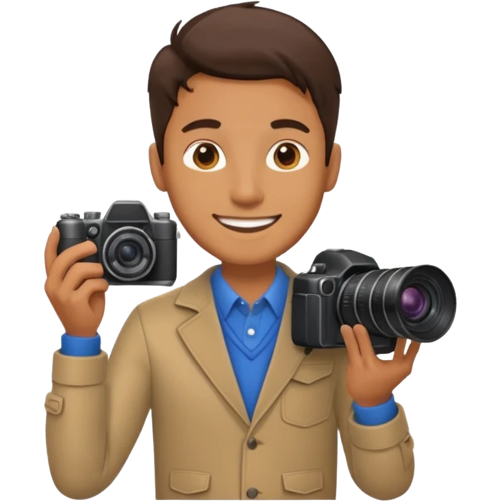 man with Camera, different outfit. emoji