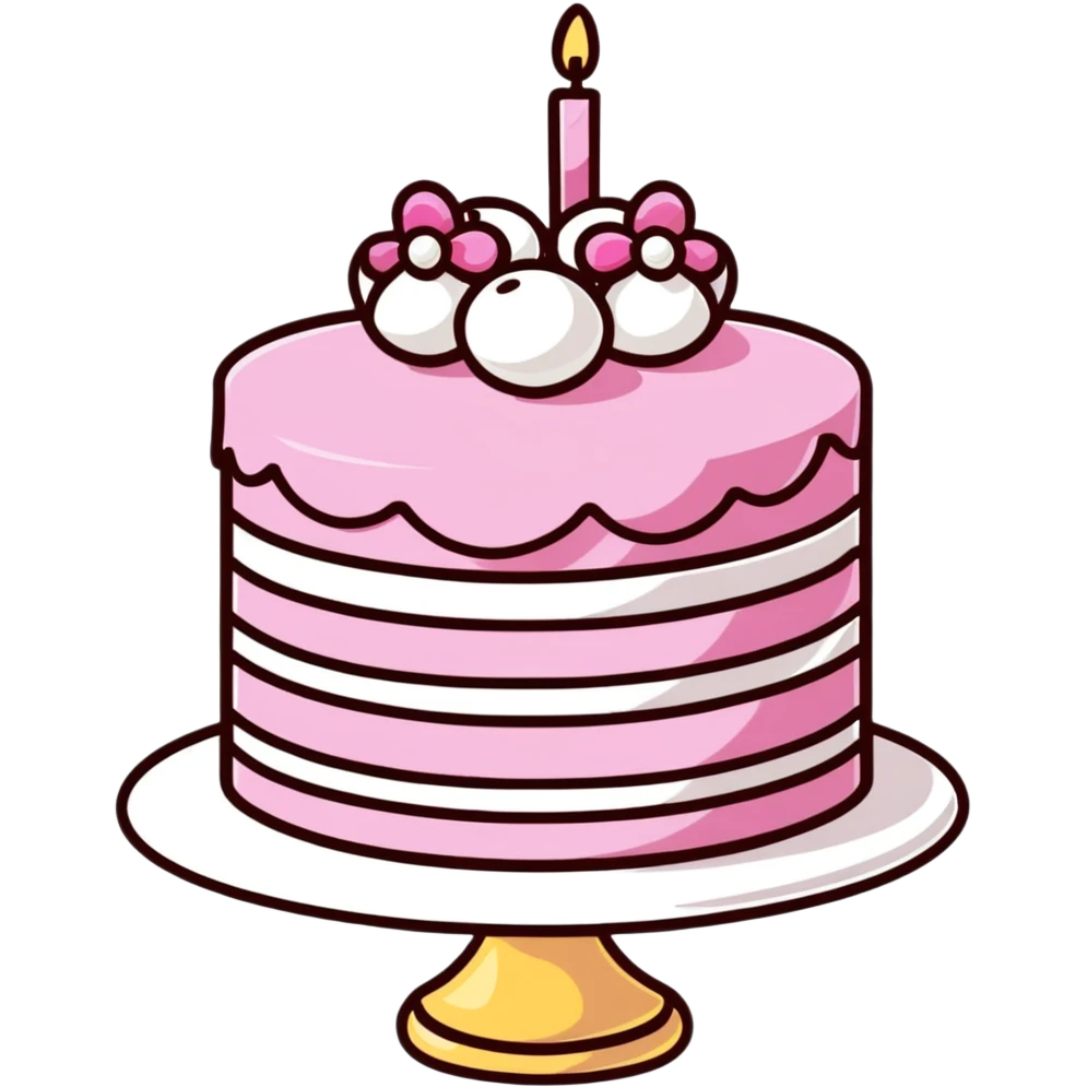 pink cake decorated with pearls emoji