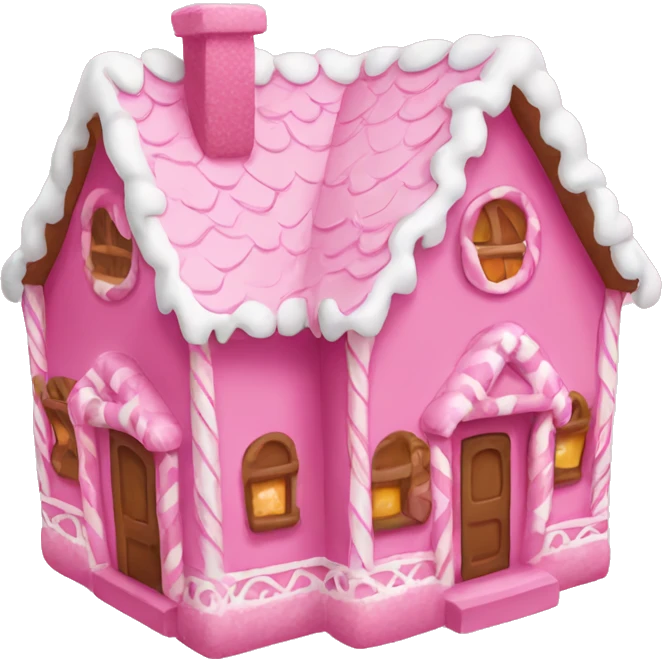 Pink gingerbread house emoji