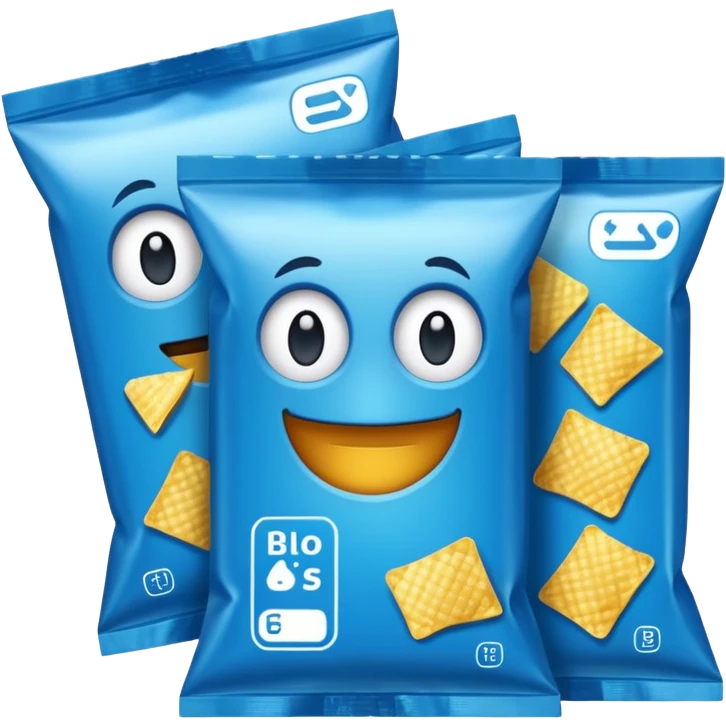 blue pacaged chip without writing emoji