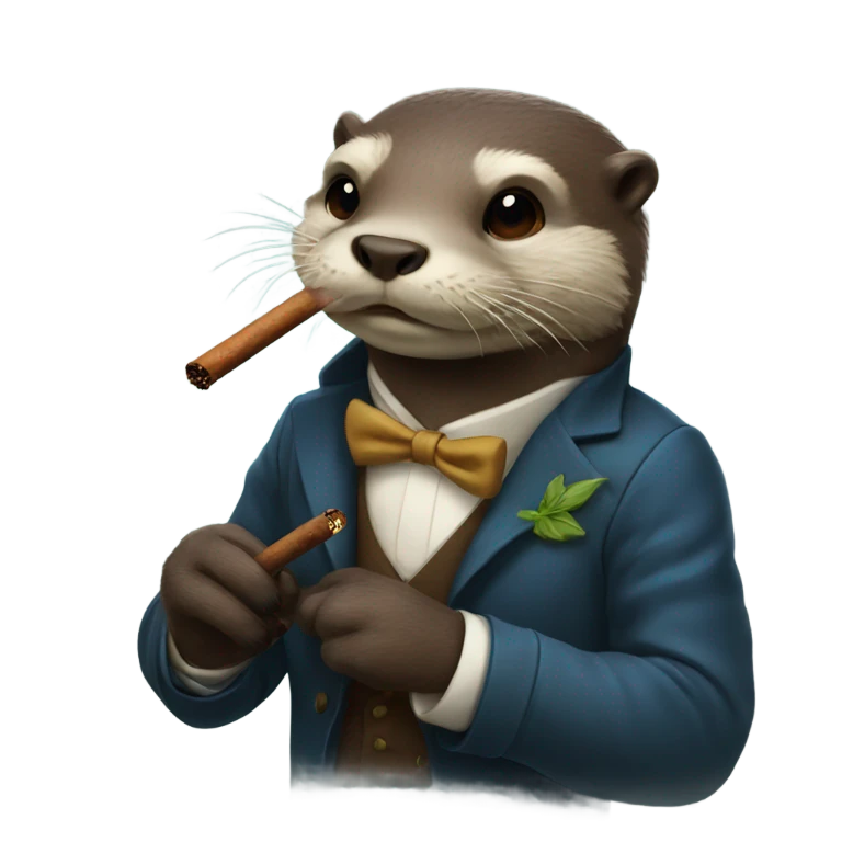 Otter smoking cigar emoji