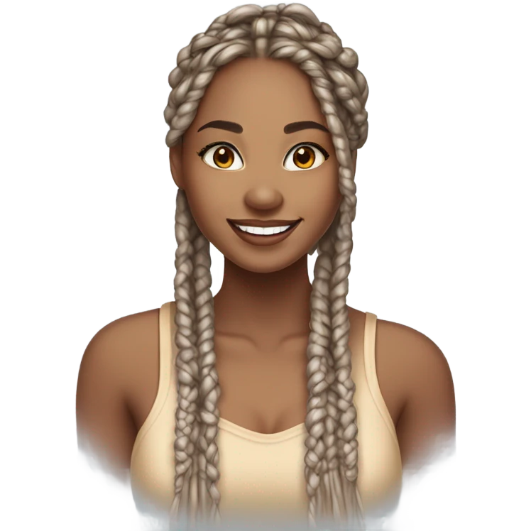 pretty woman with box braids emoji