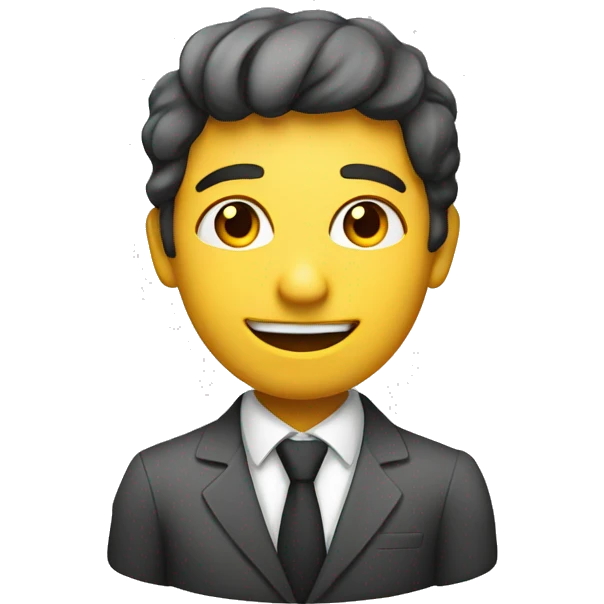A distinctive personality that demonstrates helping people submit their requests with all professionalism emoji