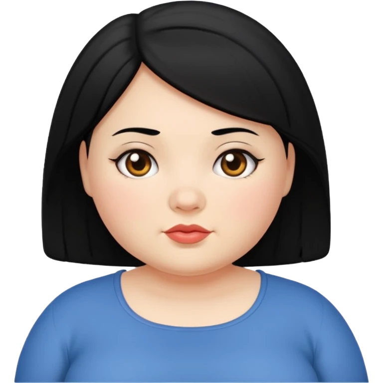 약간 통통한 여자 검은머리 emoji
