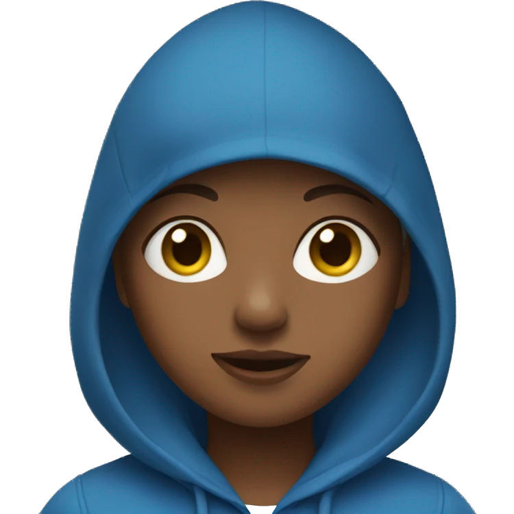 Girl in blue hoodie emoji