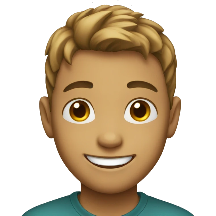 Boy with smile emoji