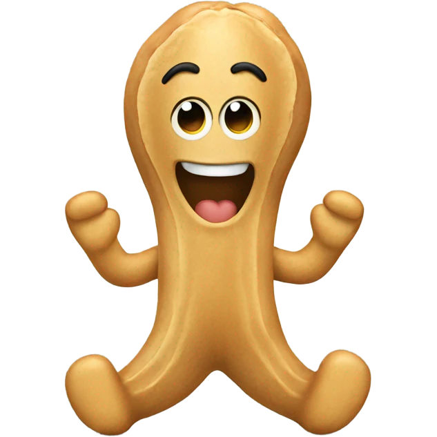 A peanut with feet emoji