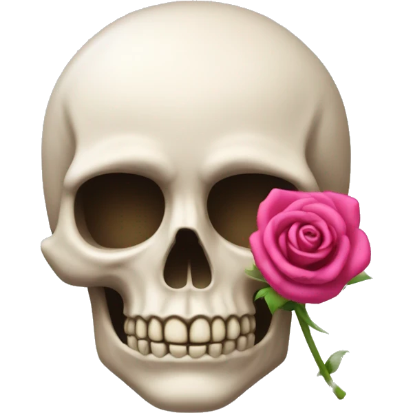 Une tête de mort avec un noeud rose sur la tête  emoji