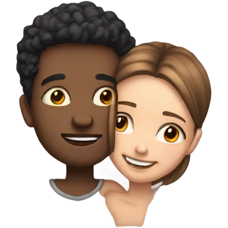 Fair skin cute couple huging emoji