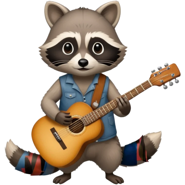 Raccon with guitar emoji