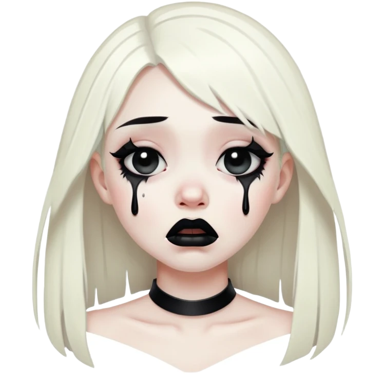 Goth girl crying
 emoji