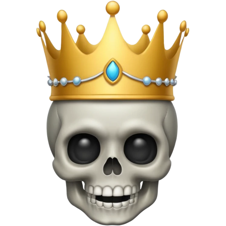 Skull with a crown on his head that looks like an emoji emoji
