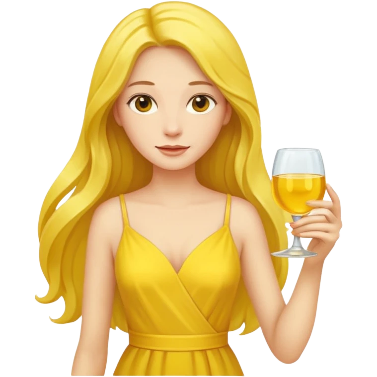 yellow glass and yellow dressed woman long hair emoji