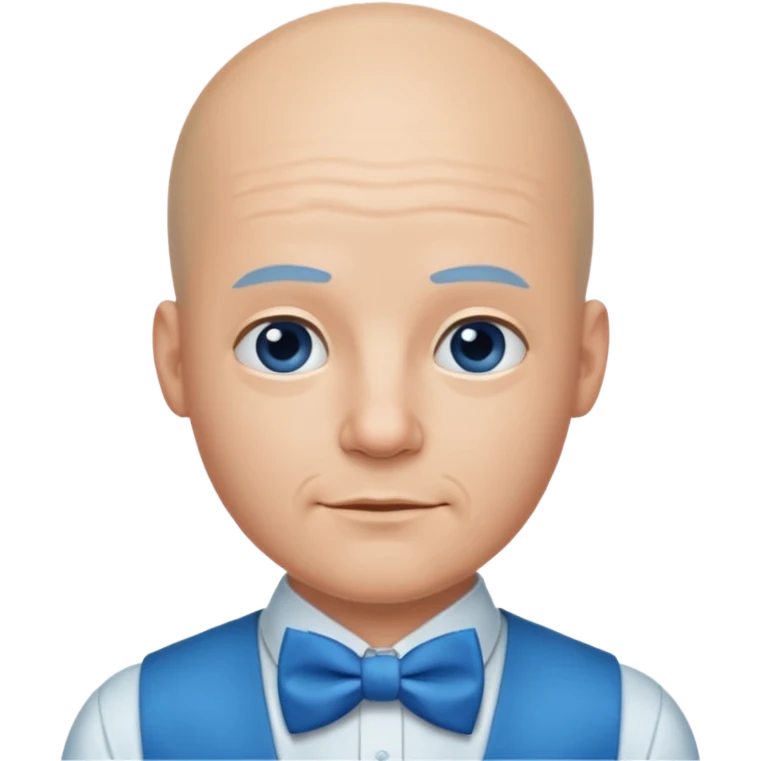 Bald with blue bow tie emoji