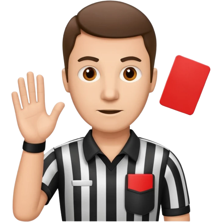 Referee holding red card emoji