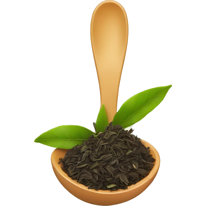 spoon with chopped tea leaf emoji