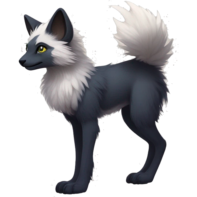  Cute Edgy Realistic Rare Fantasy Fluffy Slim Vernid-Trico-Melprin-species by LiLaiRa, by Falvie, full body emoji