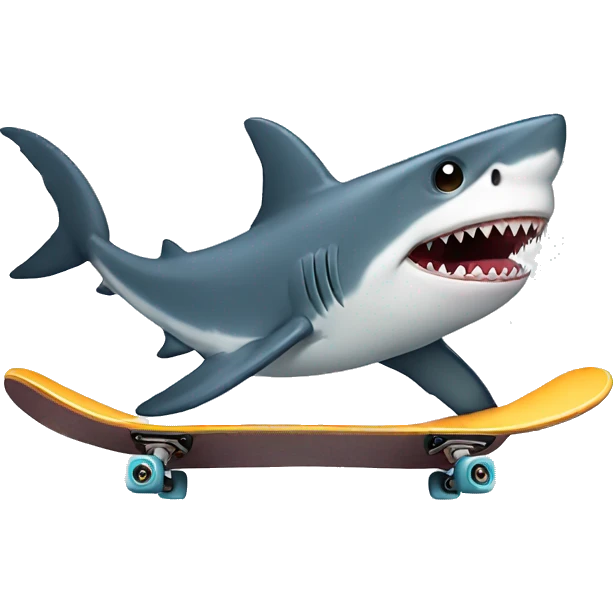 Shark with skateboard  emoji