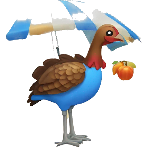 Thanksgiving turkey with beach umbrella emoji