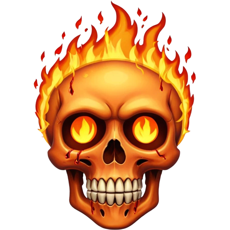 Soul Fire, in the style of gritty realism and your bleeding skull art emoji