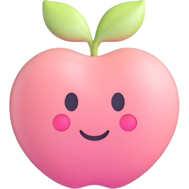 light pastel pink oval pill, 3D Apple emoji style emoji