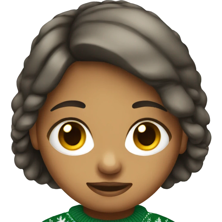 Girl wearing in Christmas sweater  emoji