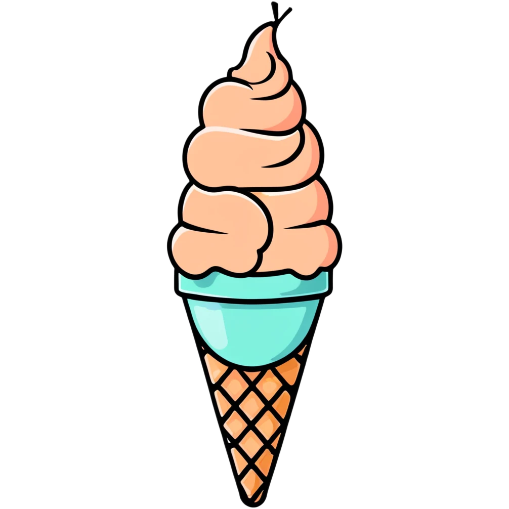 Korean peach ice cream emoji