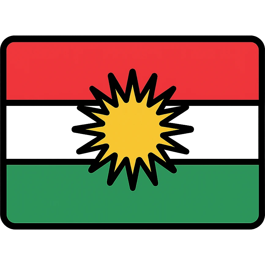 clean, modern icon style Kurdistan flag emoji